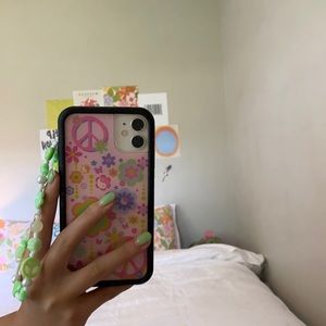 Green Y2K phone charm/wristlet